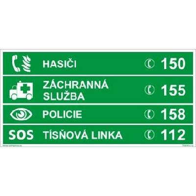 TÍSŇOVÁ ČÍSLA - fotoluminiscenční tabulka 20 x 10 cm