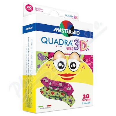 QUADRA 3D Dievčatá Detská farebná 20 ks 2 veľ.