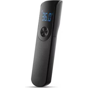 Planet Tech Дигитален термометър Planet Tech с LCD дисплей, Безконтактен, За деца и възрастни, Бързо измерване, Висока прецизност, Черен (Planet Tech 35 Black) Термометър