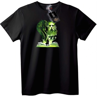 NOONEBRAND Тениска Мистична змия и книга - 3XL, Black
