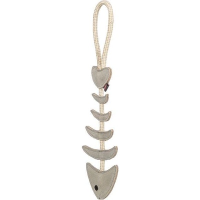 TRIXIE Играчка рибена кост на въже от естествена кожа - играчка за котки