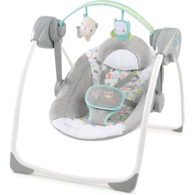 Ingenuity houpací lehátko Comfort 2 Go™ Compact Swing Fanciful Forest šedá