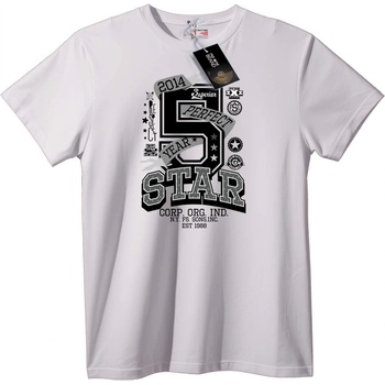 NOONEBRAND Тениска 5 Звезди Перфектна 2014 Година - S, White