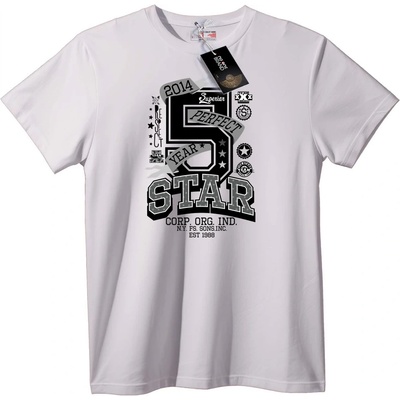 NOONEBRAND Тениска 5 Звезди Перфектна 2014 Година - S, White