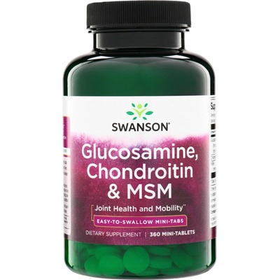 Swanson Glukosamin + Chondroitin + MSM 360 mini tablety