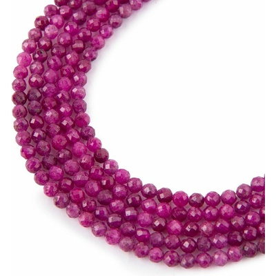 Koráliky z minerálu Rubín 3mm brúsené - 18 cm