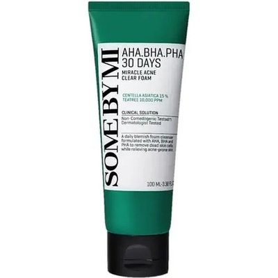 Some By Mi AHA BHA PHA 30 Days Miracle Acne Clear Foam - Нежна почистваща пяна с киселини, 100мл