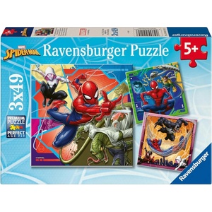 Ravensburger Детски пъзел Ravensburger 3 x 49 части - Спайдърмен (7012004115) - baby