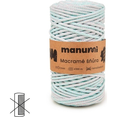 Manumi macramé šňůra 3mm pastelová - 1 ks