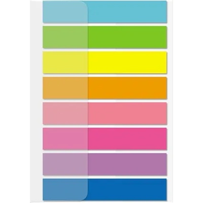 Stickn Самозалепващи индекси, 45 x 8 mm, 8 цвята, неонови, 160 броя (O1040160073)