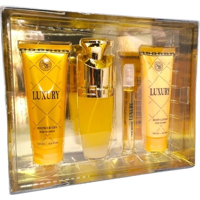Luxury подаръчен комплект, Дамски, Душ гел 130мл, Парфюм 100мл, Парфюм 15мл, Боди лосион, 130мл