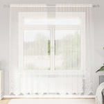 vidaXL Перде от дантела Бяло 240 x 150 cm Полиестер (4107873)