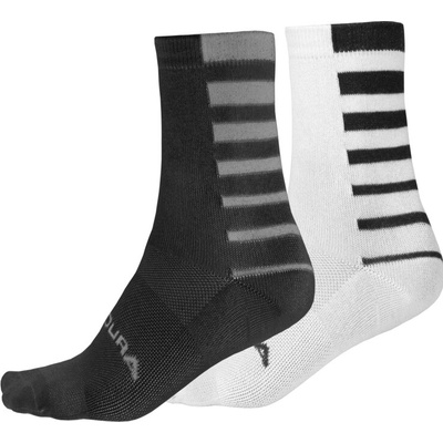 Endura ponožky Coolmax Stripe 2-balení Black