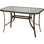 TopMebel Маса Toledo TopMebel метал - закалено стъкло в тъмнокафяв цвят 140x80x70см