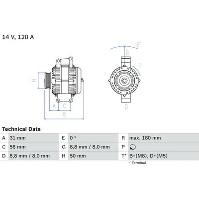 generátor BOSCH 0 986 043 900 BO 0986043900