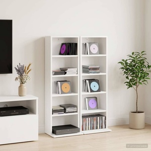 vidaXL Кабинет за CD 2 бр. Бяло 33 x 23, 5 x 97, 5 см (8012691)