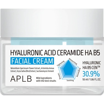 APLB Hyaluronic Acid Ceramide Ha B5 Facial Cream хидратиращ крем за кожа 55 мл