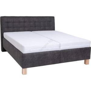 POHODA Тапицирано легло VIOLET 180x200 см с матрак и място за съхранение, тъмносиво (PO0017)