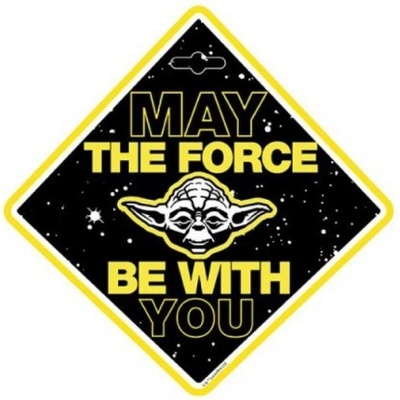 Seven Dekorativní cedulka na přísavku Star Wars "May the Force be with you"
