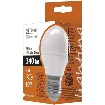 Emos LED žiarovka Classic mini globe 4W E27 neutrálna biela