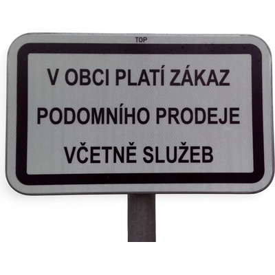 PROFIBA Značka/tabule 300×500 mm "V obci platí zákaz podomního prodeje včetně služeb"