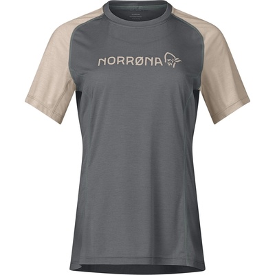 Norrøna Дамска фланелка с къс ръкав за колоездене Norrøna Women's Fjørå Equaliser Lightweight T-Shirt Cycling jersey - Beluga / Winter Twig (156-2577-0514)