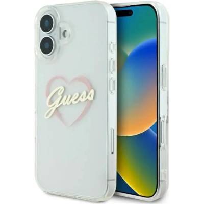 GUESS Калъф Guess IML Heart за iPhone 16 plus - прозрачен (3666339307264)