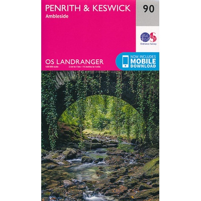Ordnance Survay vydavatelství mapa Penrith,Keswick,Ambleside, NP Lake District 1:50 t.