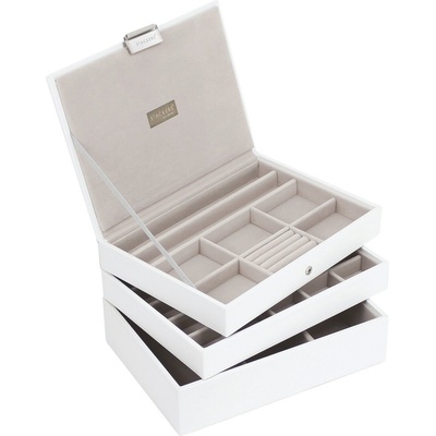 Stackers Ковчеже за бижута Stackers тройно cлassic бяло-бежово (70796)