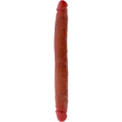Get real double ended silicone dildo caramel 35 cm