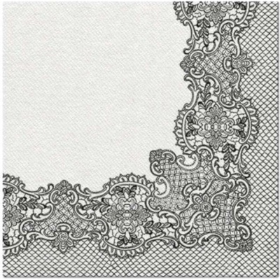 PAW Airlaid AAN089218 Royal Lace Black servítka 40x40cm
