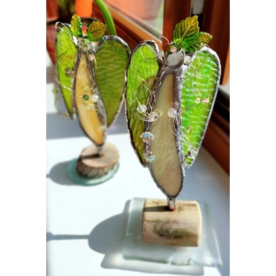 Tiffany vitráž anděla – Nebeský léčitel, ručně vyráběná skleněná dekorace 20 cm – Hledejceny.cz