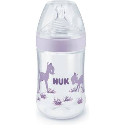 Шише NUK - Nature Sense, Temperature Control, РР, 260 ml, силиконов биберон M, лилаво (old- 10741963-purple)