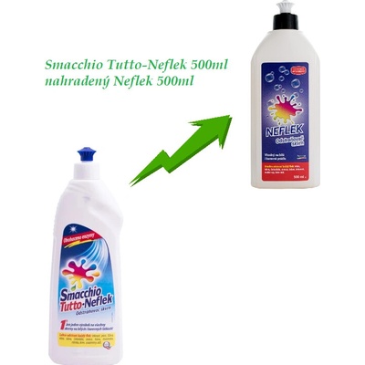 Neflek Tekutý odstraňovač škvŕn na bielu a farebnú bielizeň 500 ml