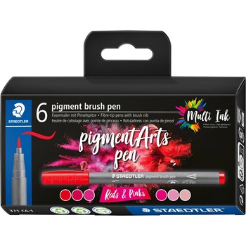 STAEDTLER Маркери Staedtler Pigment Arts 371, 6 цвята, 371 c6-1 (31652-А-371 C6-1)