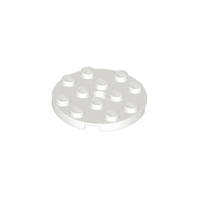 Lego 60474 White Plate, Round 4 x 4 with Hole