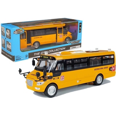 RKToys Natahovací autíčko školní autobus žlutý
