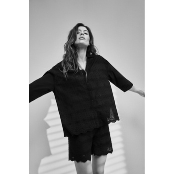 Moodo Черна oversize копченна риза Moodo Moodo | Cheren | ЖЕНИ | XS