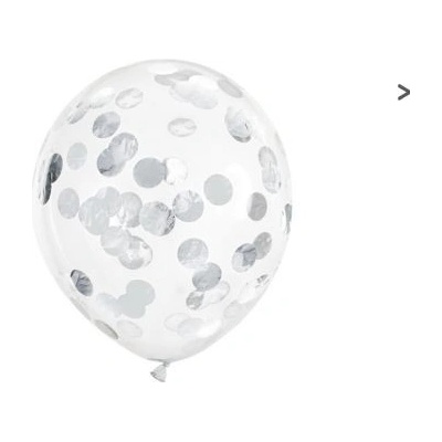 Balón 30 cm s konfetami strieborné