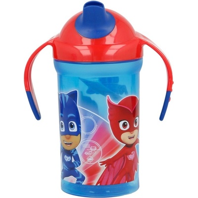 Stor tréningový hrnček so silikón náustkom a svetielkom PJ Masks 300ml 30140