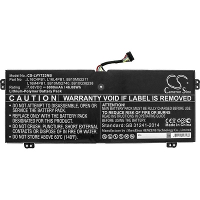 Cameron Sino Батерия за лаптоп LENOVO YG 720-13IKB 80X6006PAU, Yoga 720-13IKB 80X6001QGE, Yoga 730-13IKB, L16C4PB1 LiPo 7.68V 6000mAh CAMERON SINO (CS-LVY723NB)