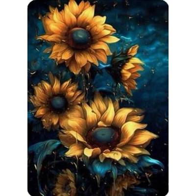 Norimpex - Puzzle Diamant painting: Sunflowers at night 30x40cm - 1 - 39 piese