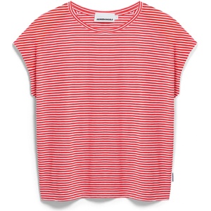 Armedangels Дамска тениска ARMEDANGELS Women's Slub Jersey Stripe T-shirt - Pink Mist / Mars Red - размер XL (916-6596-0515)