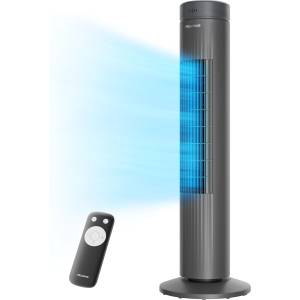 Pelonis Very Quiet Tower Fan, Fan with Remote Control Cooling, 3 Speeds, Tower Fan with 7 Hour Timer and 3 Modes, Fan for Bedroom - PE-FZ10-24KRP-DE (PE-FZ10-24KRP-DE)