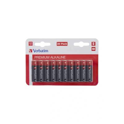 Verbatim Батерия Verbatim ALKALINE BATTERY AA 20 PACK (HANGCARD) (49877)