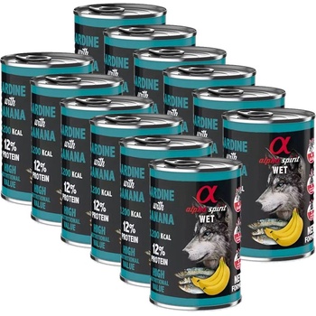 Alpha Spirit Dog Wet - Sardine & Banana 12 x 400 г