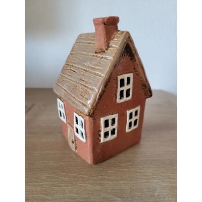 Ego Dekor, svícen domeček keramický 9x14x9 cihlově červený – Zboží Dáma