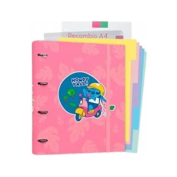 Disney Stitch Binder - A4 Binder with Sheets (4 rings, elastic band)