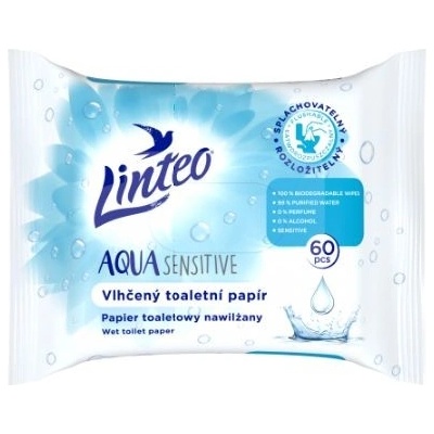 LINTEO vlhčený Aqua Sensitive 60 ks