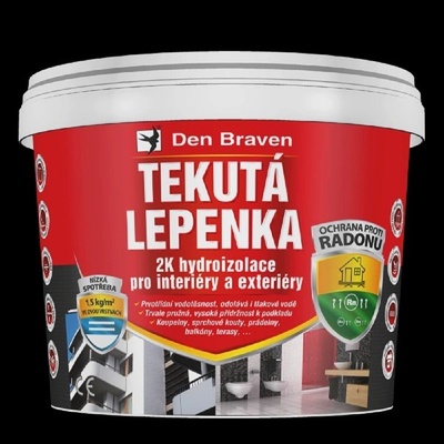 Den Braven Tekutá lepenka, kbelík 7 kg, šedá